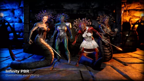 Medusa (Female) Human & Snake Mythology Pack PBR - Fantasy RPG | 3D Creatures | Unity Assets