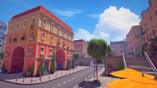 Modular European Town | 3D Urban | Unity Assets