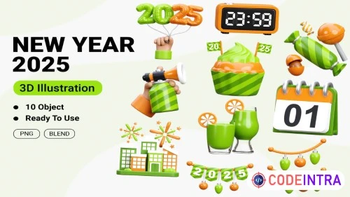 New Year 3D Icon Illustration