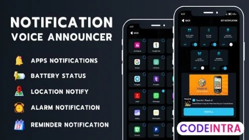 Notification Voice Announcer with AdMob Ads Androi