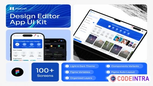 PixelCraft - Design Editor App UI KIT Figma Download