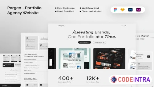 Porgen - Portfolio Agency Website PSD Editable