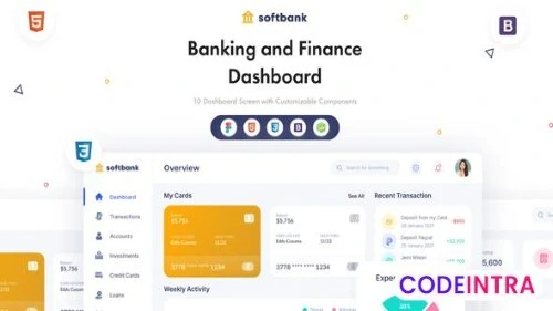 Soft Bank - Banking And Finance Dashboard (Design + Cod
