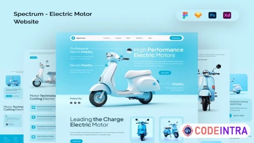 Spectrum - Electric Motor Website PSD Editable