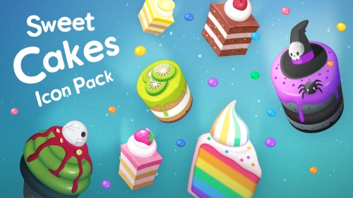 Sweet Cakes Icon Pack | 2D Icons | Unity Assets