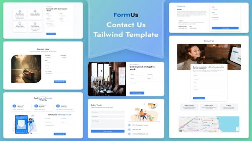 Tailwind CSS Contact Us HTML Template - FormUs