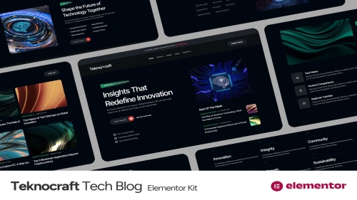 Teknocraft - Dark Theme Technology Blog Template Kit