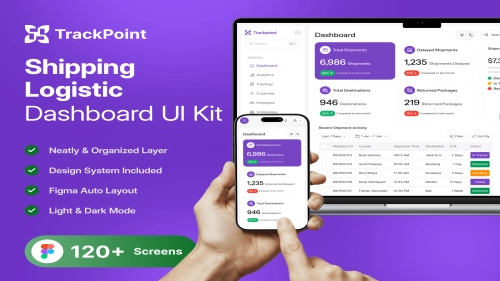 TrackPoint - Shipping Logistic Dashboard UI Kit - Figma Resources