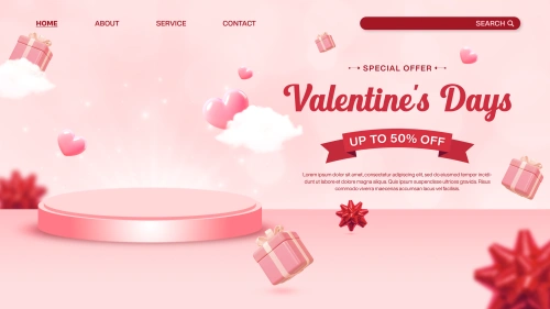 💖 Valentine’s Day Sale Banner Background Landing Page Template