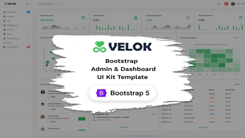 Velok - Bootstrap Admin Dashboard UI Kit Template