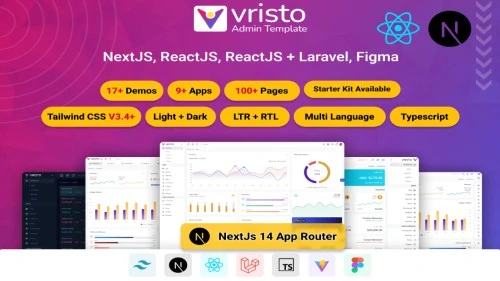 Vristo – Tailwind Admin Template HTML, Angular, React